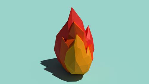 low poly fire preview image